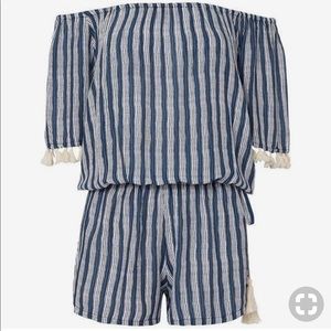 NWT Cool Change Kayla Off Shoulder Romper Tassel S